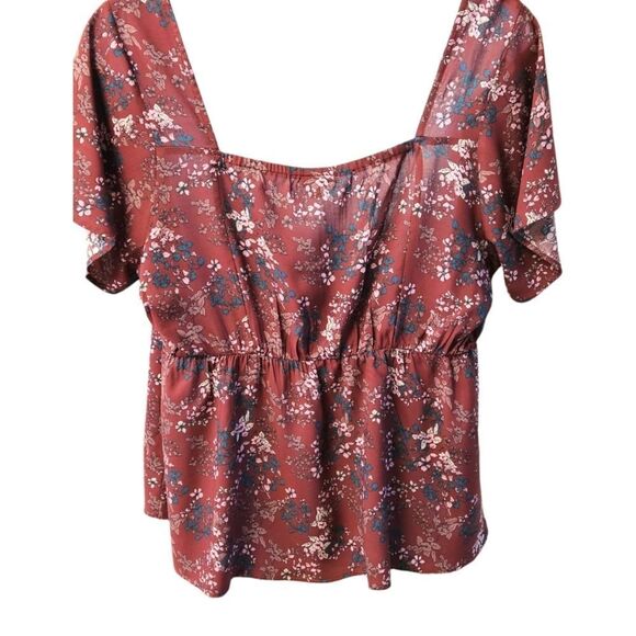 TORRID NEW Plus Size Challis Sweetheart Neck Short Sleeve Peplum Top 3X - Picture 12 of 16